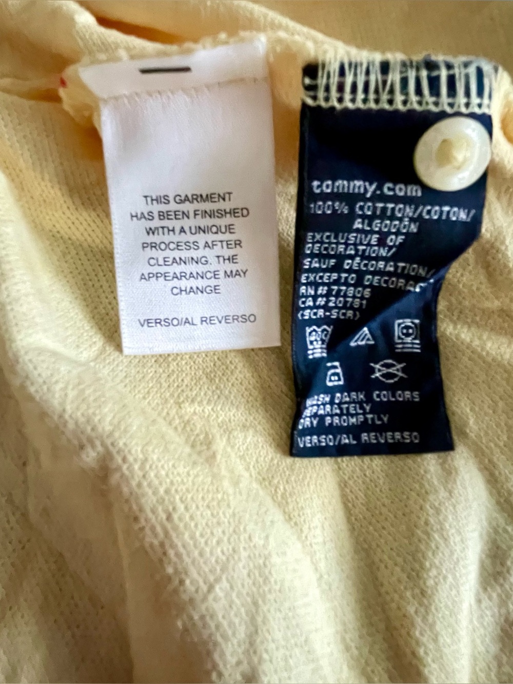 NWOT Tommy Hilfiger Yellow Pique Polo Shirt Men’s Size Large - Picture 9 of 9